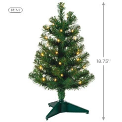 Hallmark Miniature Evergreen Pre-Lit Christmas Tree, 18.75" 8 Hallmark Miniature Evergreen Pre-Lit Christmas Tree, 18.75" -Hallmark Store Miniature Green PreLit Christmas Tree 2499QSB6253 03