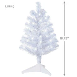 Hallmark Miniature White Pre-Lit Christmas Tree, 18.75" -Hallmark Store Miniature White PreLit Christmas Tree 2499QSB6243 03