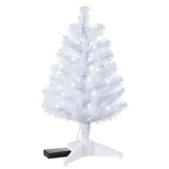 Hallmark Miniature White Pre-Lit Christmas Tree, 18.75" -Hallmark Store Miniature White PreLit Christmas Tree 2499QSB6243 06