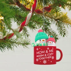 Hallmark Mom & Me Hot Cocoa Mug 2023 Ornament -Hallmark Store Mom Me Snowmen in Mug Keepsake Ornament 1599QGO2577 02