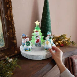 Hallmark Snowtop Lodge Christmas Concert Tabletop Decoration With Light And Sound -Hallmark Store Musical Snowmen Ornaments Keepsake Decoration 1QFM3929 02