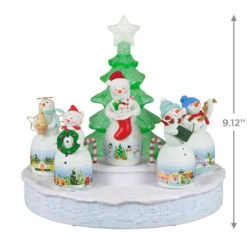 Hallmark Snowtop Lodge Christmas Concert Tabletop Decoration With Light And Sound -Hallmark Store Musical Snowmen Ornaments Keepsake Decoration 1QFM3929 03