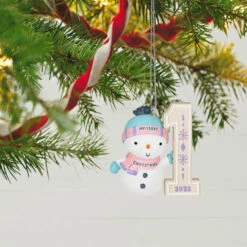 Hallmark My First Christmas Snowman 2023 Ornament 9 Hallmark My First Christmas Snowman 2023 Ornament -Hallmark Store My 1st Christmas Snowman Keepsake Ornament 1699QGO2739 02