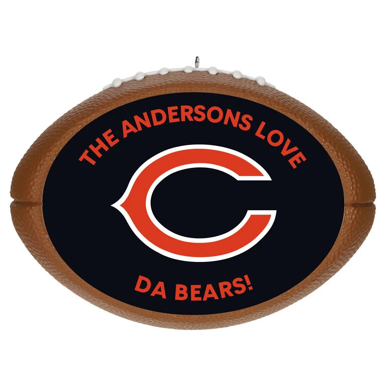 Hallmark NFL Football Chicago Bears Text Personalized Ornament 3 Hallmark NFL Football Chicago Bears Text Personalized Ornament