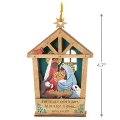 Hallmark A Child Is Born Nativity Papercraft Ornament -Hallmark Store Nativity Scene Wood and Paper Keepsake Ornament 1999QGO2759 03