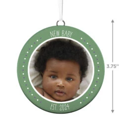 Hallmark New Baby Personalized Text And Photo Ceramic Ornament -Hallmark Store New Baby Personalized Round Ceramic Ornament 1999QHE1711B31 03