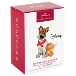 Hallmark Disney Oliver And Company 35th Anniversary Oliver And Dodger Ornament -Hallmark Store Oliver and Company Dog and Cat Keepsake Ornament 1899QXD6559 04