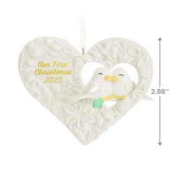 Hallmark Our First Christmas Birds In Heart 2023 Porcelain Ornament 10 Hallmark Our First Christmas Birds In Heart 2023 Porcelain Ornament -Hallmark Store Our 1st Christmas Birds in Heart Keepsake Ornament 2299QGO2877 03