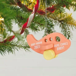 Hallmark Our Babymoon 2023 Wood Ornament 9 Hallmark Our Babymoon 2023 Wood Ornament -Hallmark Store Our Babymoon Wood Airplane Keepsake Ornament 1999QHX3099 02