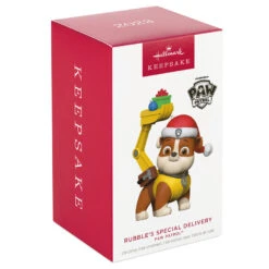 Hallmark Paw Patrol™ Rubble's Special Delivery Ornament -Hallmark Store Paw Patrol Rubble Keepsake Ornament 1899QXI7349 04