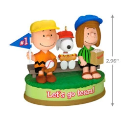 Hallmark The Peanuts® Gang Batter Up! Musical Ornament -Hallmark Store Peanuts Gang Watching Baseball Keepsake Ornament 3299QXI7059 03