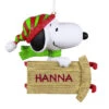 Hallmark Peanuts® Sledding With Snoopy Personalized Ornament -Hallmark Store Peanuts Snoopy With Sled Personalized Keepsake Ornament 2499QHE2002B1 01