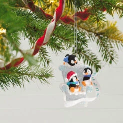 Hallmark Long Letter To Santa Penguin Ornament -Hallmark Store Penguins in Ice Chair Keepsake Ornament 1899QGO2959 02