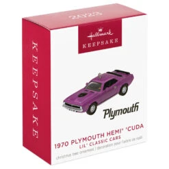 Hallmark Mini Lil' Classic Cars 1970 Plymouth Hemi® 'Cuda 2023 Metal Ornament, 0.58" -Hallmark Store Plymouth Hemi Cuda Car Keepsake Ornament 1299QXM9157 04