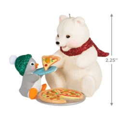 Hallmark Snowball And Tuxedo Sharing A Slice Ornament -Hallmark Store Polar Bear and Penguin Keepsake Ornament 1799QXR8049 03