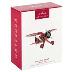 Hallmark Sky's The Limit Bulldog Racer Ornament -Hallmark Store Red Black White Airplane Keepsake Ornament 1999QXR8169 04