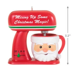 Hallmark Magical Mixer Ornament -Hallmark Store Red Stand Mixer With Santa Bowl Keepsake Ornament 1699QGO2909 03
