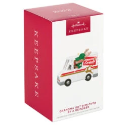 Hallmark Grandma Got Run Over By A Reindeer Musical Ornament -Hallmark Store Reindeer Express Delivery Truck Keepsake Ornament 2199QGO2639 04