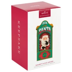 Hallmark Naughty & Nice Arcade Ornament With Light And Sound 11 Hallmark Naughty & Nice Arcade Ornament With Light And Sound -Hallmark Store Santa Arcade Carnival Game Keepsake Ornament 3499QGO2667 04