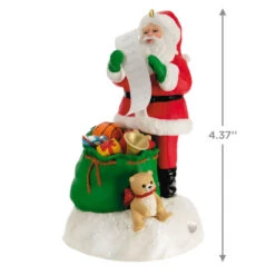 Hallmark Checking It Twice Ornament With Light And Sound -Hallmark Store Santa Checking His List Keepsake Ornament 2999QGO2657 03
