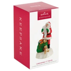 Hallmark Checking It Twice Ornament With Light And Sound -Hallmark Store Santa Checking His List Keepsake Ornament 2999QGO2657 04