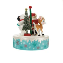 Hallmark Nostalgic Noel Ornament With Sound And Motion -Hallmark Store Santa Snowman Reindeer Spinning Keepsake Ornament 4499QGO2769 06