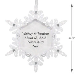 Hallmark Sparkling Snowflake Text Personalized Metal Ornament 7 Hallmark Sparkling Snowflake Text Personalized Metal Ornament -Hallmark Store Snowflake Text Personalized Keepsake Ornament 2499QHE2012B1 03