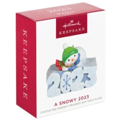 Hallmark Mini A Snowy 2023 Ornament With Light, 1.25" 12 Hallmark Mini A Snowy 2023 Ornament With Light, 1.25" -Hallmark Store Snowman 2023 Keepsake Ornament 1299QXM9209 04