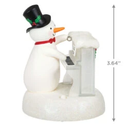 Hallmark Sing-Along Showman Snowman Musical Ornament -Hallmark Store Snowman at Piano Musical Keepsake Ornament 2099QGO2637 03
