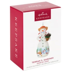 Hallmark Snowtop Lodge Terran S. Gardner Porcelain Ornament 11 Hallmark Snowtop Lodge Terran S. Gardner Porcelain Ornament -Hallmark Store Snowman with Flower Pot Keepsake Ornament 2299QXR8119 04