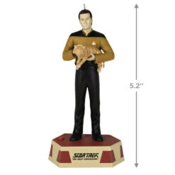 Hallmark Star Trek™: The Next Generation Data's Ode To Spot Ornament With Sound -Hallmark Store Star Trek Data With Cat Keepsake Ornament 2299QXI7029 03