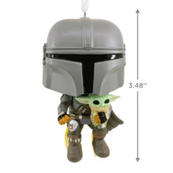 Star Wars The Mandalorian™ With Grogu™ Funko POP!® Hallmark Ornament -Hallmark Store Star Wars The Mandalorian With Grogu Funko POP Christmas Ornament 3HCM1103 03
