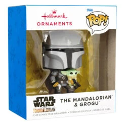 Star Wars The Mandalorian™ With Grogu™ Funko POP!® Hallmark Ornament -Hallmark Store Star Wars The Mandalorian With Grogu Funko POP Christmas Ornament 3HCM1103 04