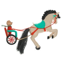 Hallmark A Pony For Christmas 2023 Ornament -Hallmark Store Teddy Bear in Horse Chariot Keepsake Ornament 1799QXR8039 06