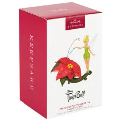 Hallmark Disney Tinker Bell Pixie-Dusted Poinsettia Ornament -Hallmark Store Tinker Bell on Flower Keepsake Ornament 2099QXD6637 04