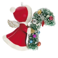 Hallmark Vintage Angel Porcelain Ornament -Hallmark Store Vintage Angel With Candy Cane Keepsake Ornament 2499QXT4127 06