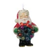 Hallmark Jolly Santa Porcelain Special Edition Ornament -Hallmark Store Vintage Jolly Santa With Wreath Keepsake Ornament 2499QXT4113 01