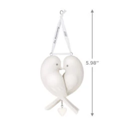 Hallmark Our Anniversary 2023 Porcelain Ornament -Hallmark Store White Love Birds Anniversary Keepsake Ornament 1999QHX3069 03