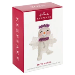 Hallmark Snow Angel Ornament -Hallmark Store White and Pink Glittery Snow Angel Keepsake Ornament 1399QGO2749 04
