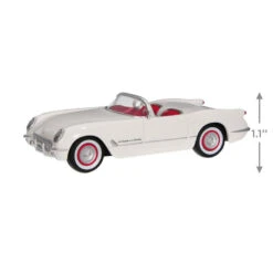Hallmark 1953 Chevrolet® Corvette® 70th Anniversary 2023 Metal Ornament -Hallmark Store White and Red Corvette Car Keepsake Ornament 2199QXE3247 03