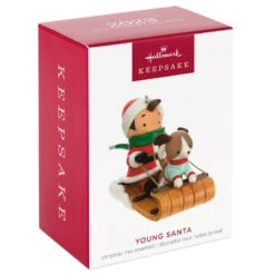 Hallmark Young Santa Ornament -Hallmark Store Young Santa With Dog Keepsake Ornament 2199QXR8117 04